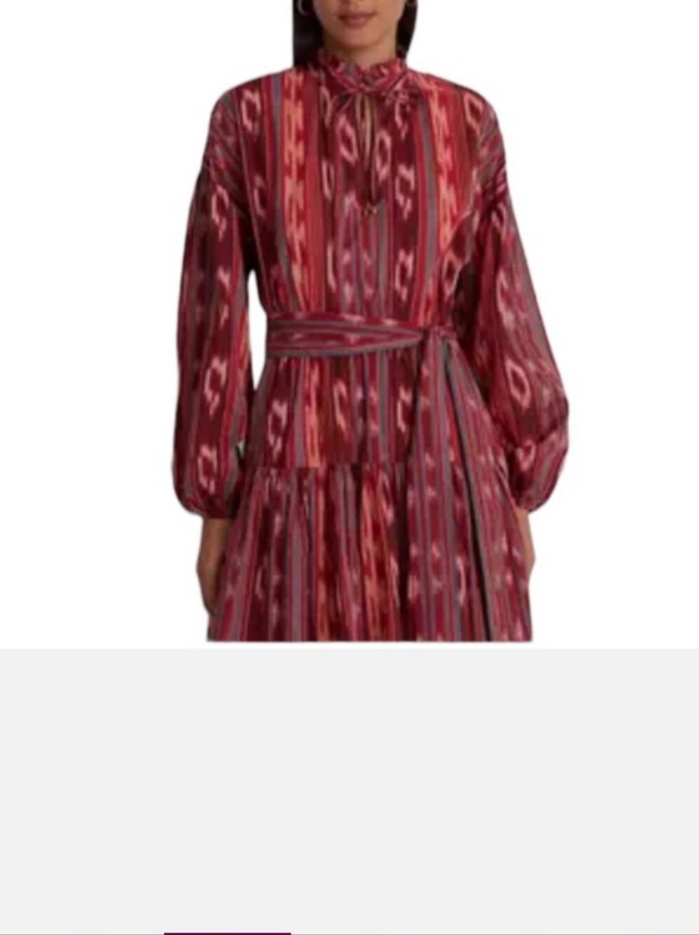 Ralph Lauren Red and Gray Striped Dress.